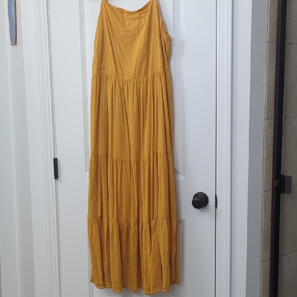 Mustard Yellow Tiered Dress